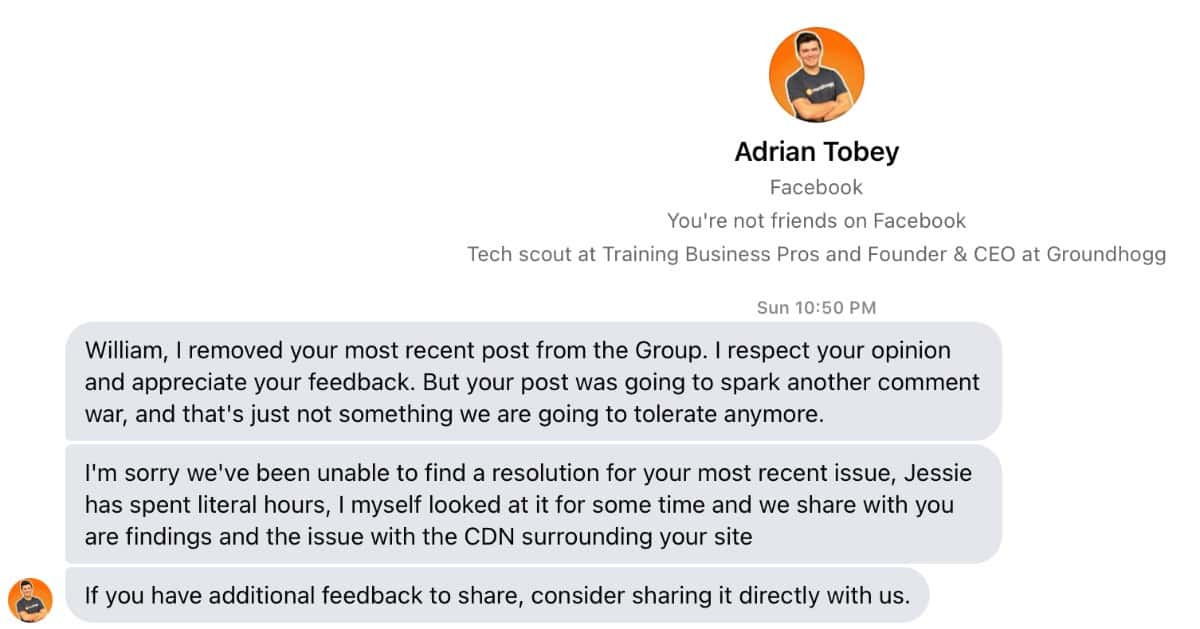 Groundhogg CRM CEO Adrian Tobey Response 1