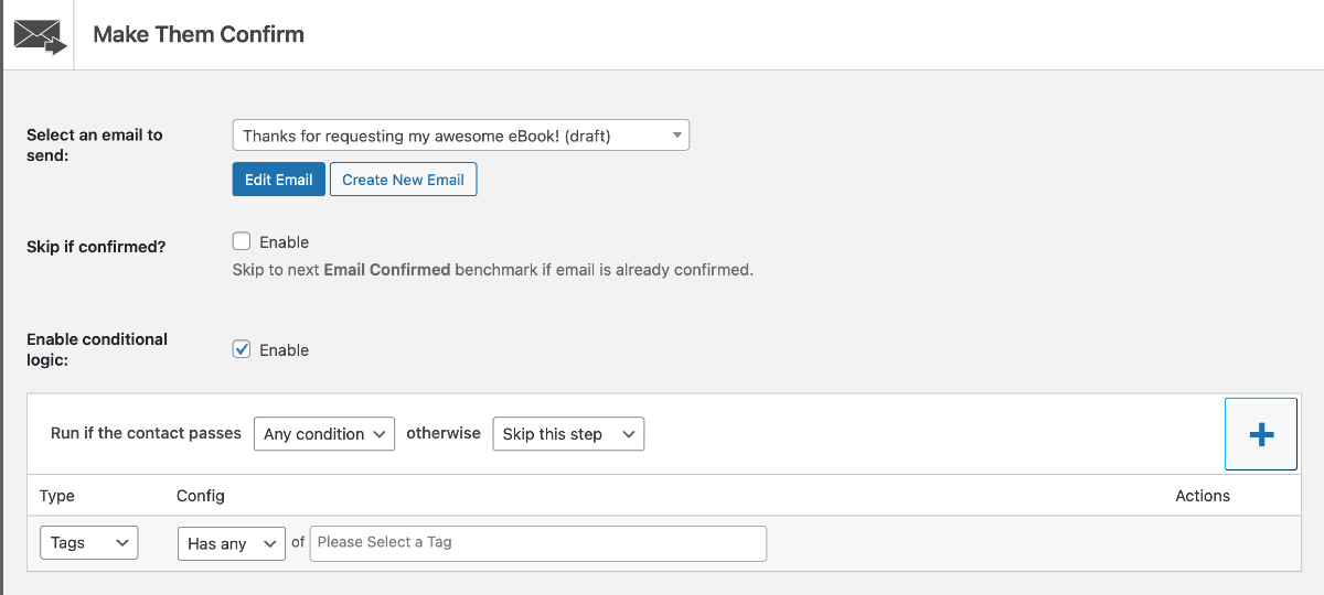 Groundhogg CRM conditional logic