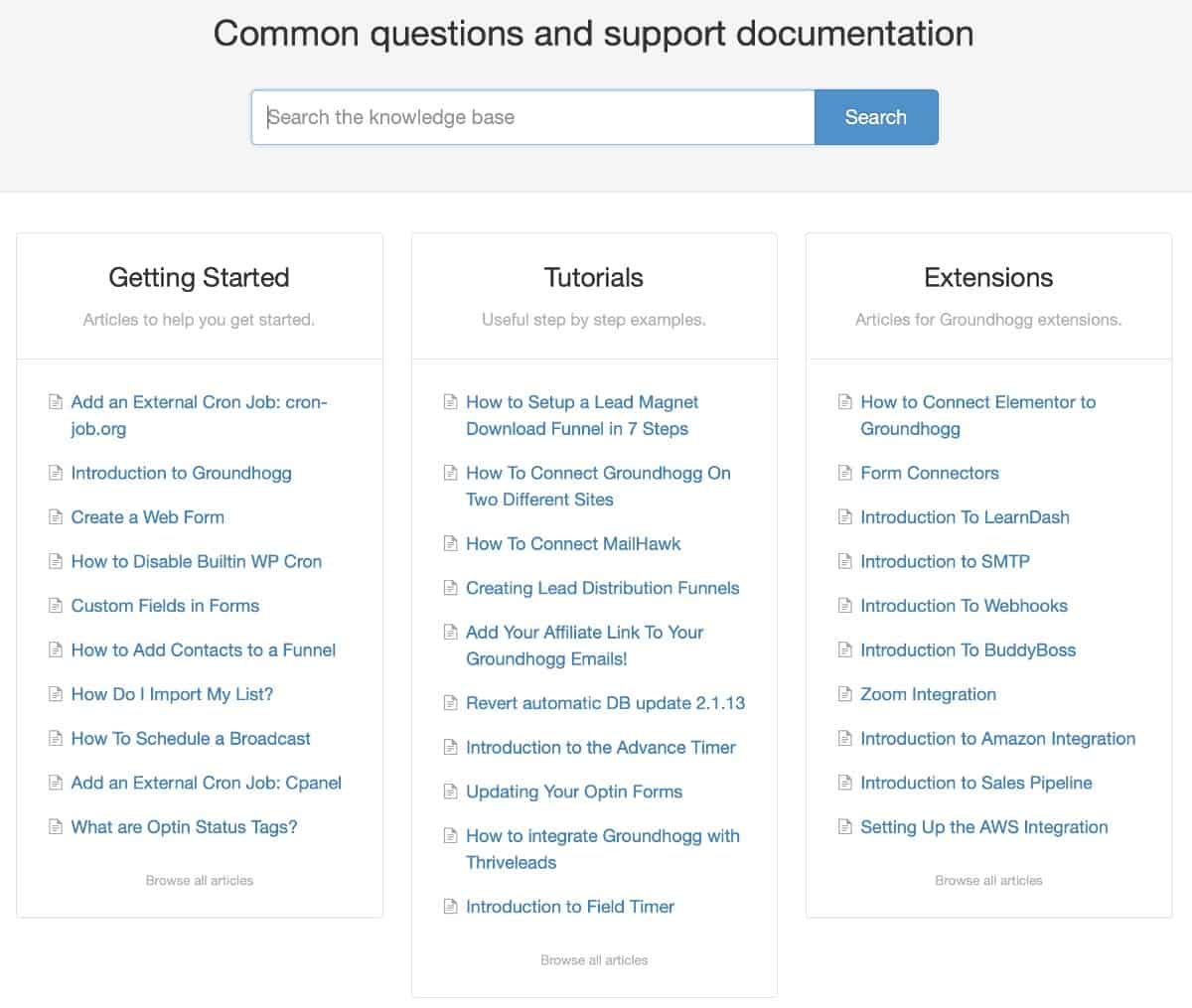 Groundhogg CRM Help Page