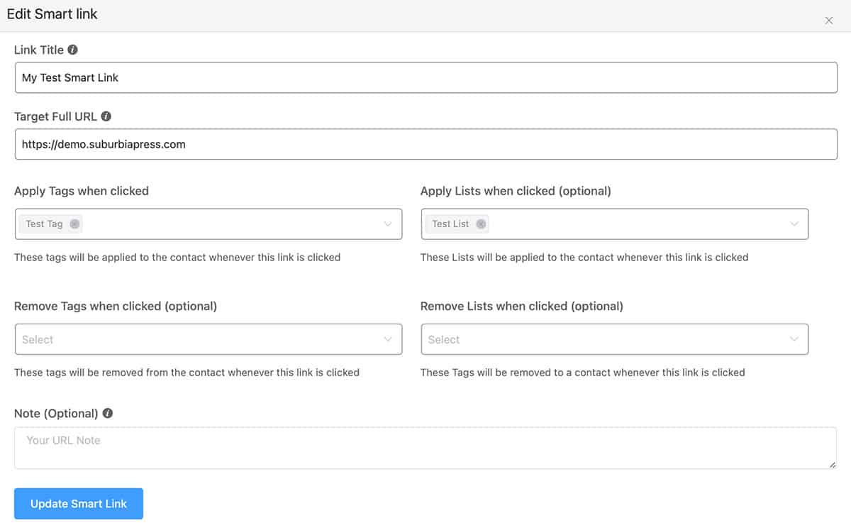 Edit Smart Links