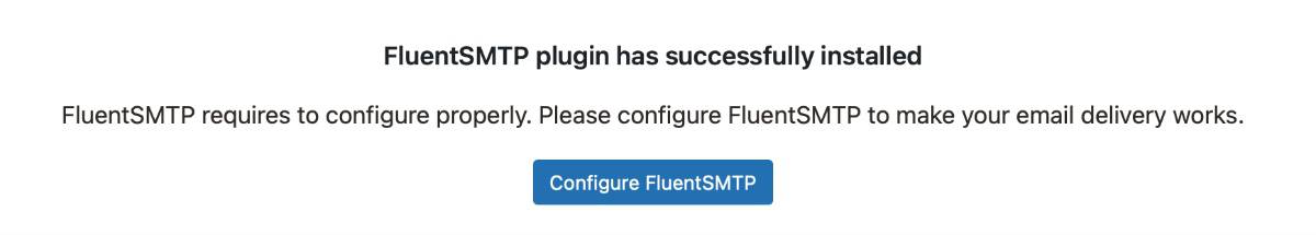 Fluent SMTP Installed Successfully