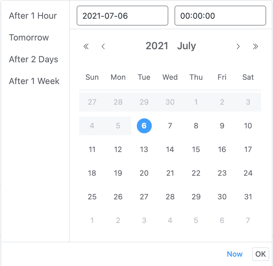 Schedule Date and Time