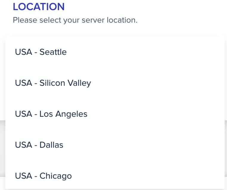 Choose a server location