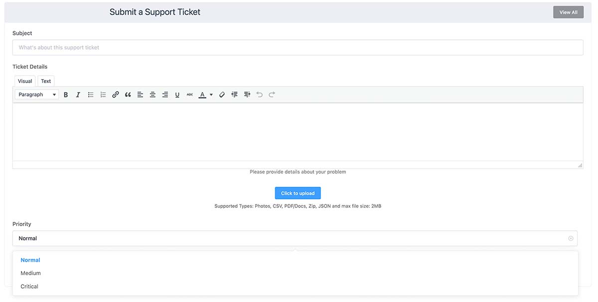 Submit a support ticket