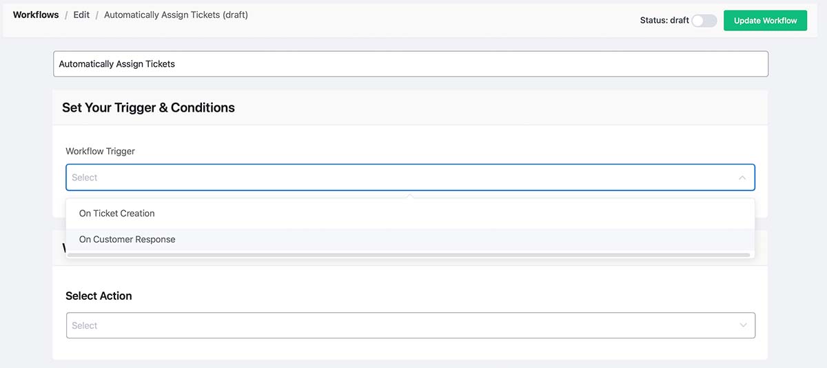 Workflow to Automatically Assign a Ticket