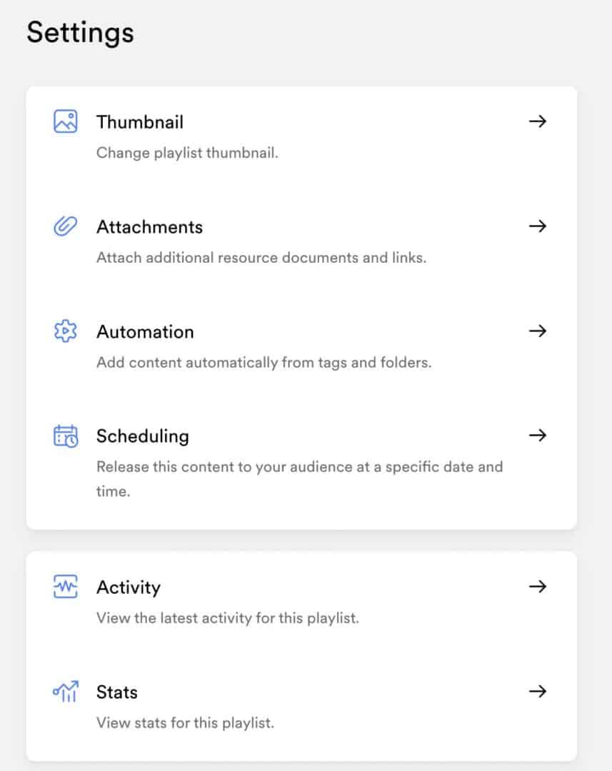 Searchie Hubs - Playlist Settings