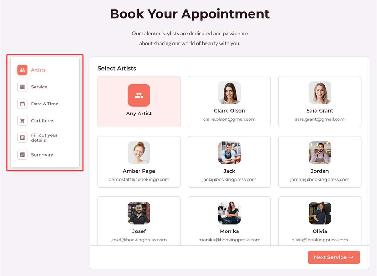 BookingPress Review - Client View