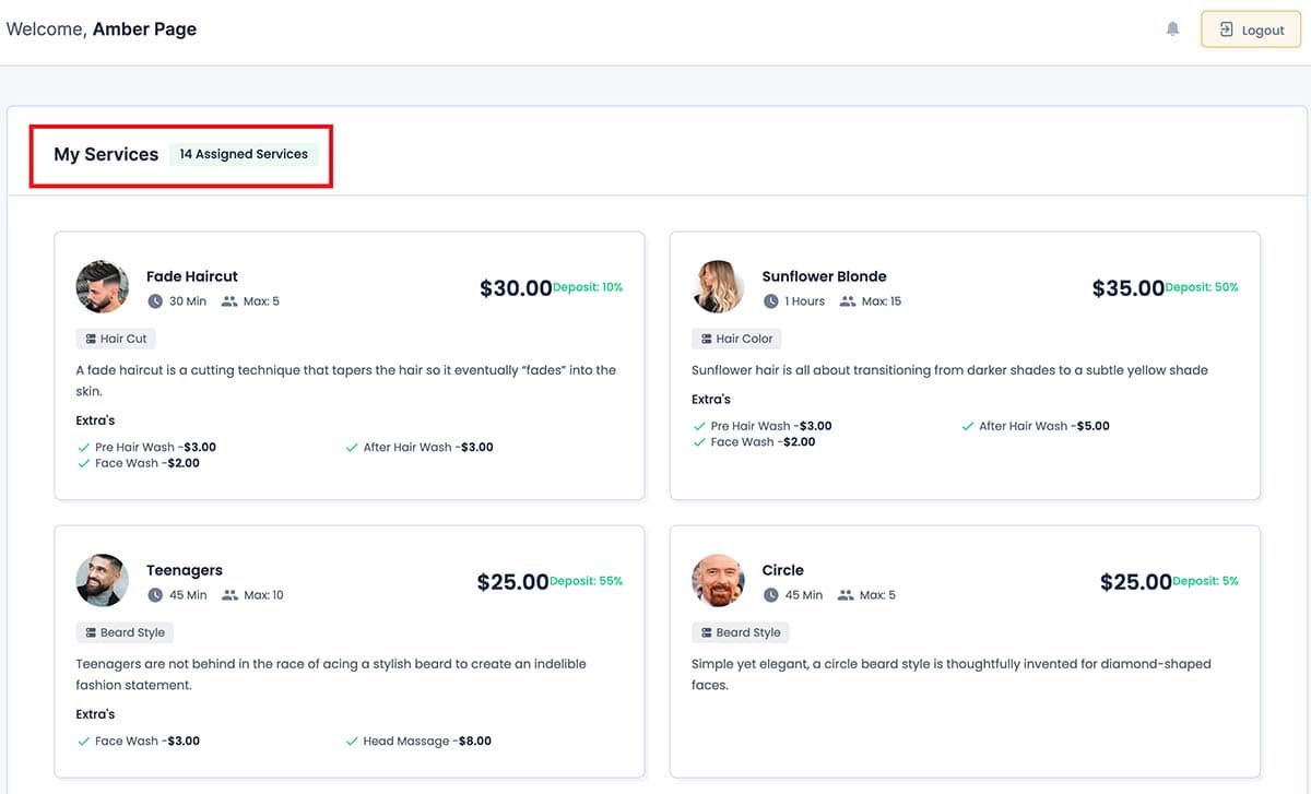 BookingPress Review.- My Services