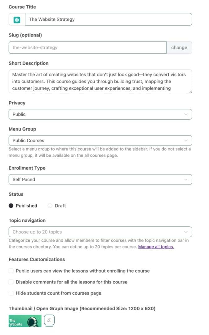 FluentCommunity Review - Course Editor