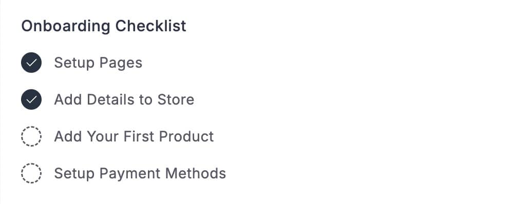 FluentCart - Onboarding Checklist