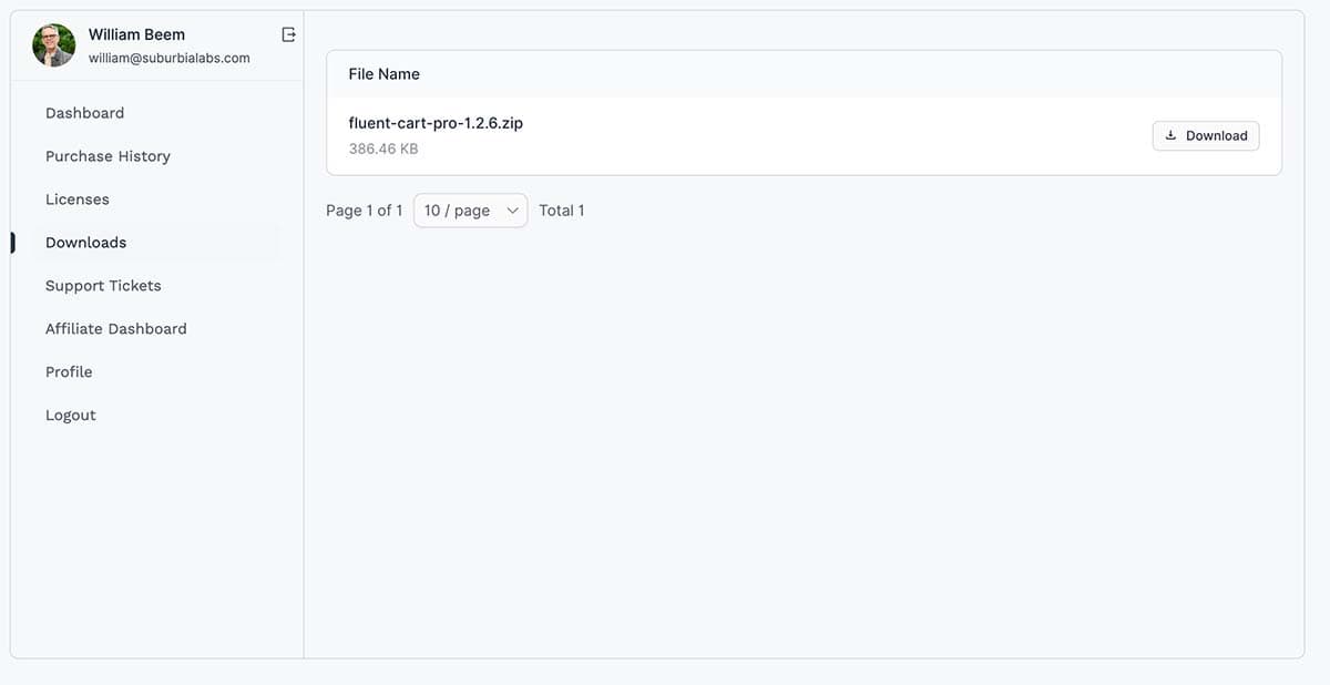 FluentCart - User Account